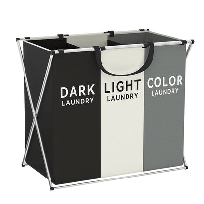 TriSort | Multi-Section Laundry Hamper | Foldable Clothes Basket with Compartments 4