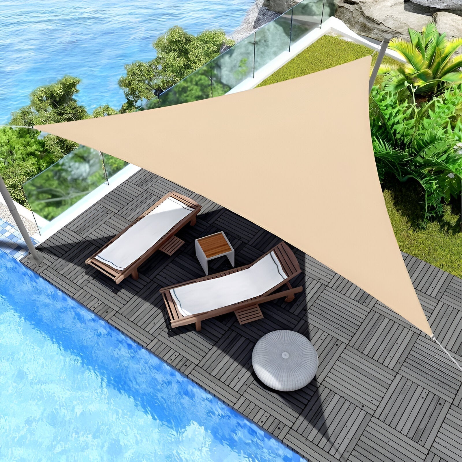 Triangle Shade Sail | Waterproof Sun Shade Canopy with UV Protection | Stylish Outdoor Cover for Patio Comfort 0
