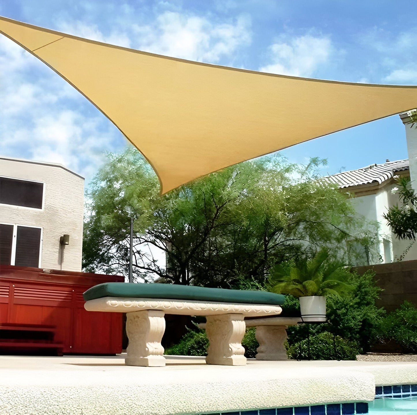 Triangle Shade Sail | Waterproof Sun Shade Canopy with UV Protection | Stylish Outdoor Cover for Patio Comfort 3