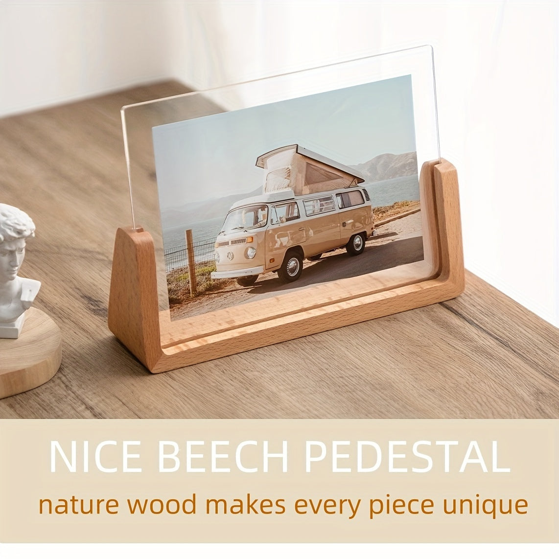 U-Shaped Acrylic & Wood Photo Frame | Modern Minimalist Display 0