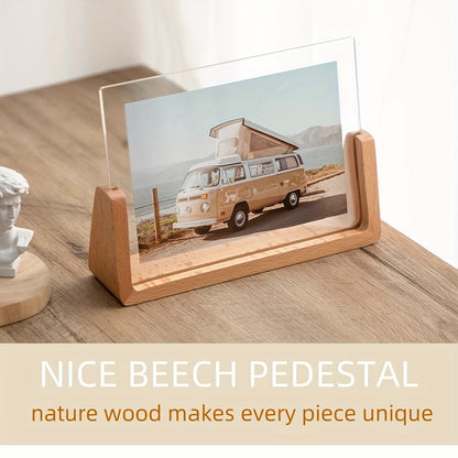 U-Shaped Acrylic & Wood Photo Frame | Modern Minimalist Display 0