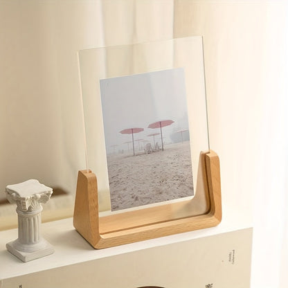 U-Shaped Acrylic & Wood Photo Frame | Modern Minimalist Display 7