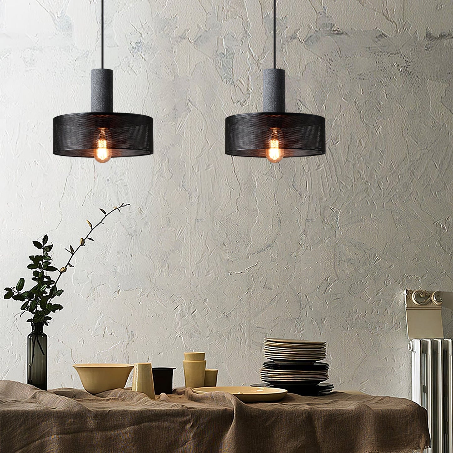 Urban Concrete Pendant Light | Industrial LED Hanging Lamp 8