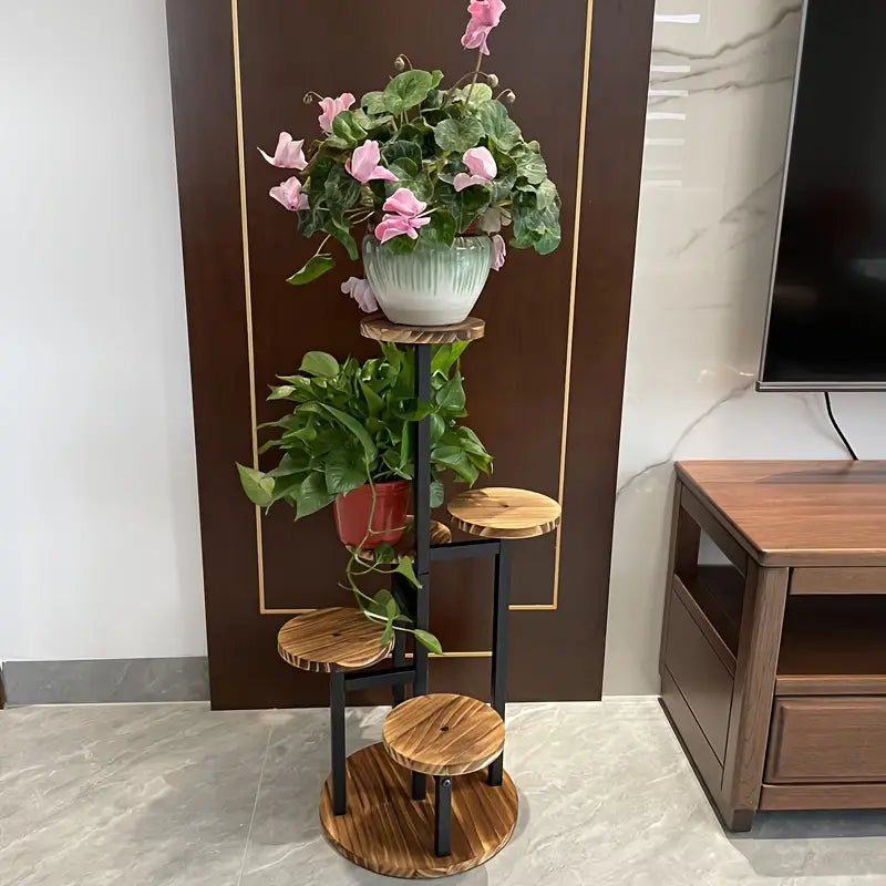 Verdura | 6-Tier Round Plant Stand | Wooden 2