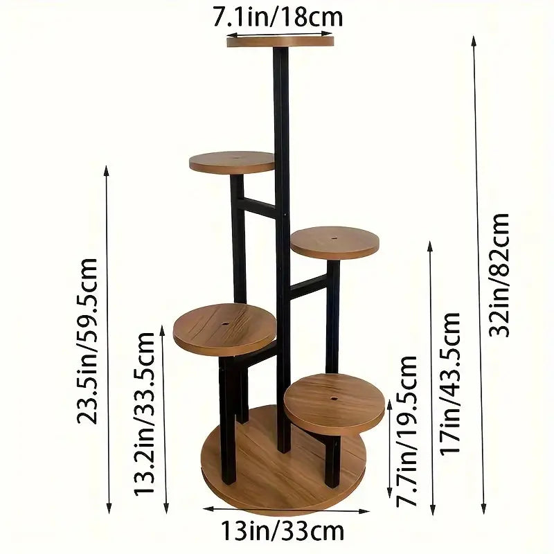 Verdura | 6-Tier Round Plant Stand | Wooden 3