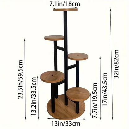 Verdura | 6-Tier Round Plant Stand | Wooden 3