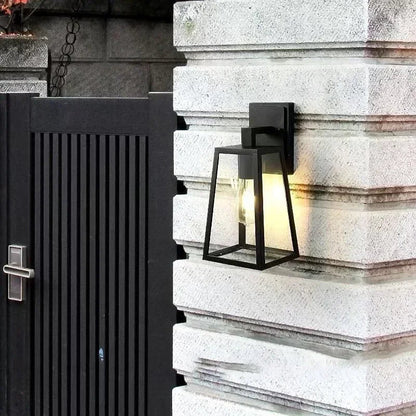 Verona | Outdoor Wall Lamp with Geometric Glass Frame & Matte Black Finish | Elegant Exterior Lighting for Modern Spaces 1