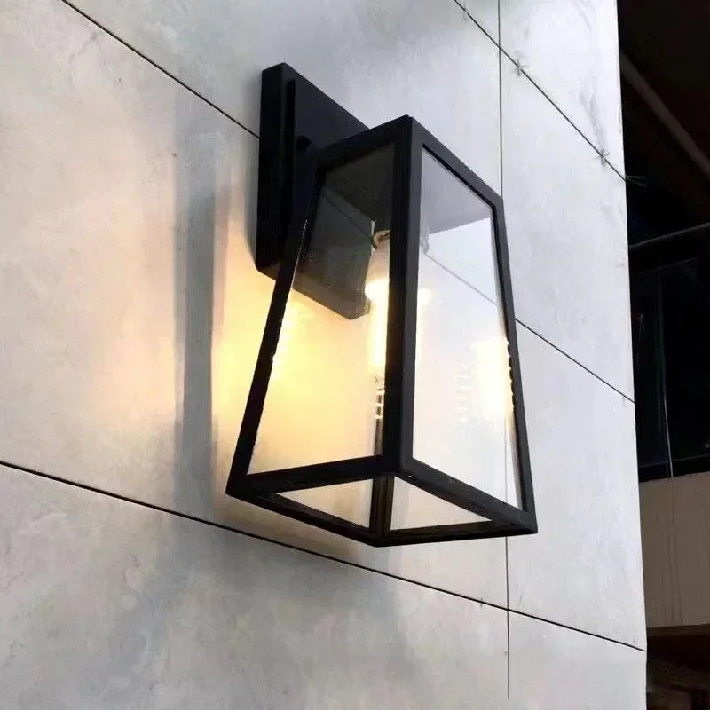 Verona | Outdoor Wall Lamp with Geometric Glass Frame & Matte Black Finish | Elegant Exterior Lighting for Modern Spaces 2