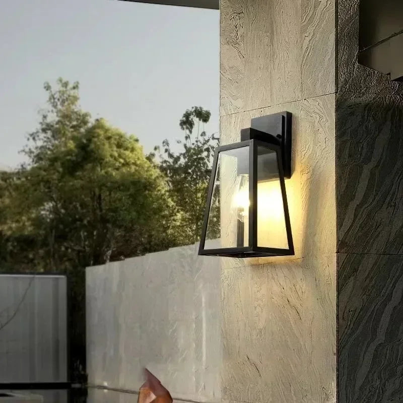 Verona | Outdoor Wall Lamp with Geometric Glass Frame & Matte Black Finish | Elegant Exterior Lighting for Modern Spaces 3
