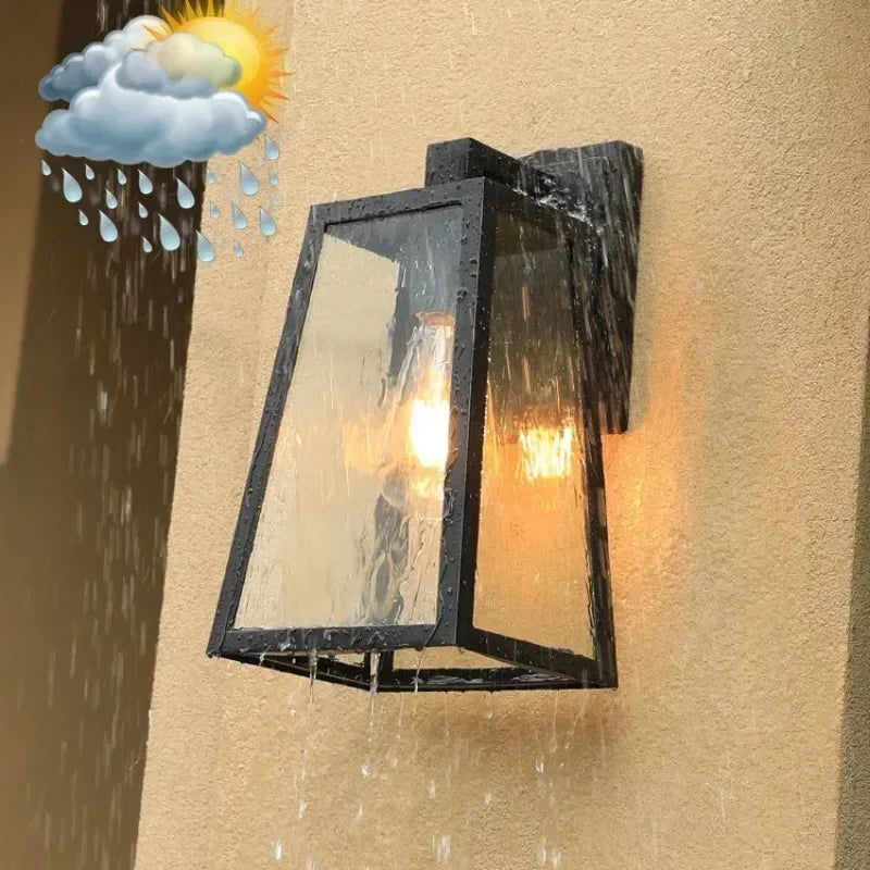 Verona | Outdoor Wall Lamp with Geometric Glass Frame & Matte Black Finish | Elegant Exterior Lighting for Modern Spaces 4
