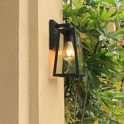 Verona | Outdoor Wall Lamp with Geometric Glass Frame & Matte Black Finish | Elegant Exterior Lighting for Modern Spaces 5
