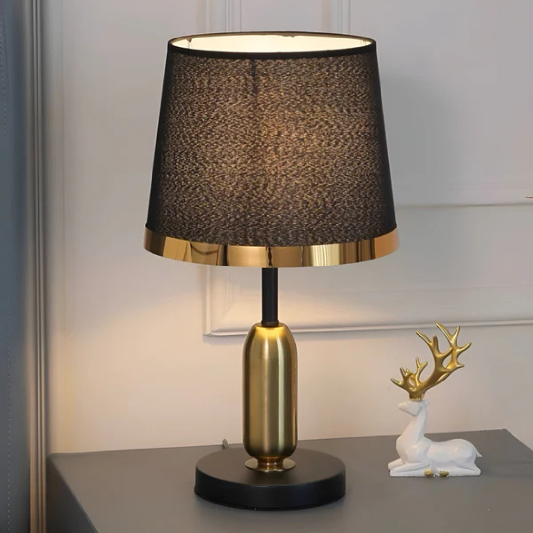 Vintage Black & Gold Table Lamp | Modern Retro Accent Light 0