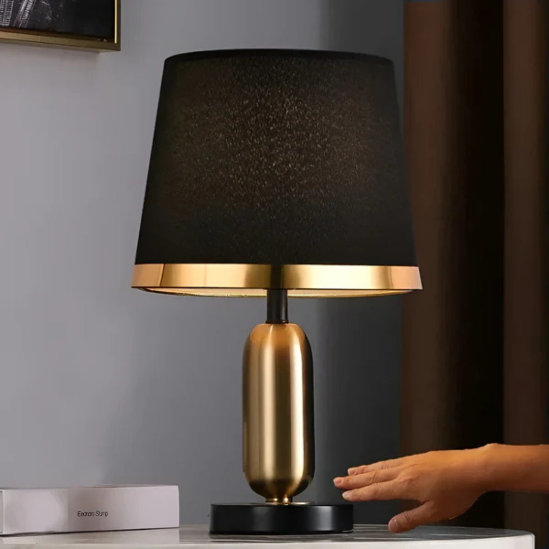 Vintage Black & Gold Table Lamp | Modern Retro Accent Light 2
