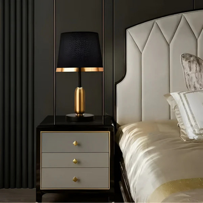 Vintage Black & Gold Table Lamp | Modern Retro Accent Light 3