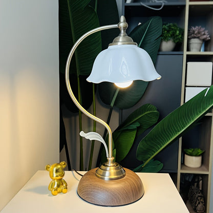 Vintage Goose Neck Table Lamp | Antique Brass USB Bedside Light 5