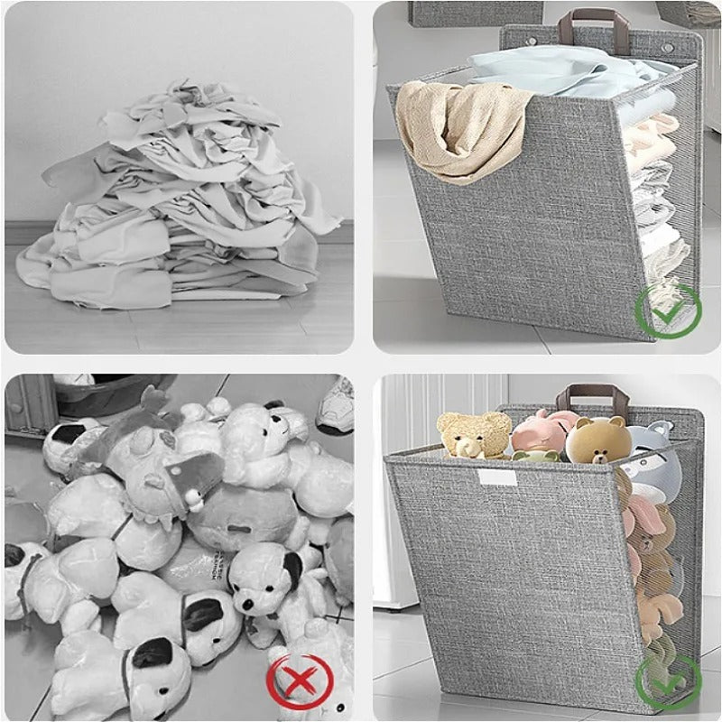 Wallora | Foldable Adhesive Laundry Basket | Wall-Mounted Clothes Hamper & Organiser 3