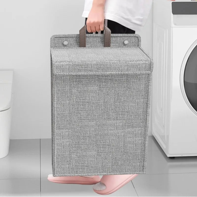 Wallora | Foldable Adhesive Laundry Basket | Wall-Mounted Clothes Hamper & Organiser 4