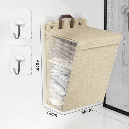 Wallora | Foldable Adhesive Laundry Basket | Wall-Mounted Clothes Hamper & Organiser 5