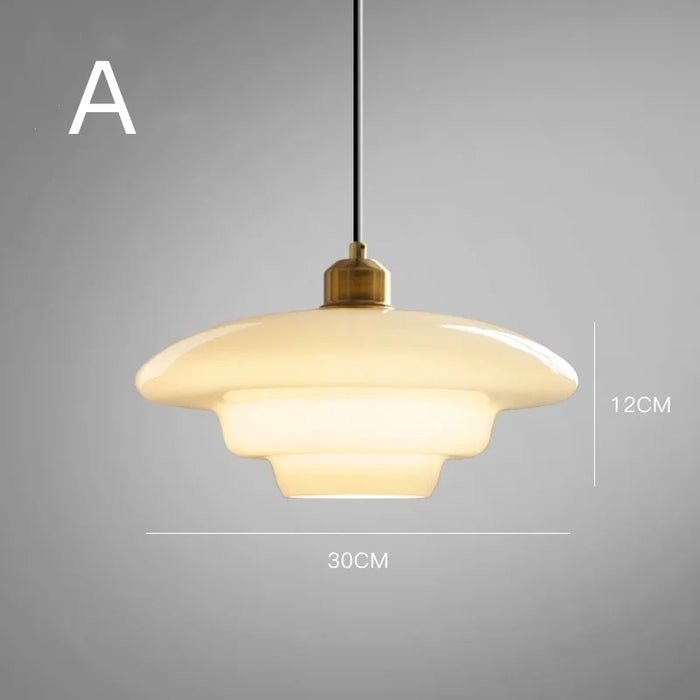 White Glass Pendant Light | Modern Mid-Century Elegance 0