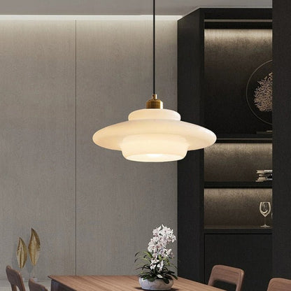 White Glass Pendant Light | Modern Mid-Century Elegance 5