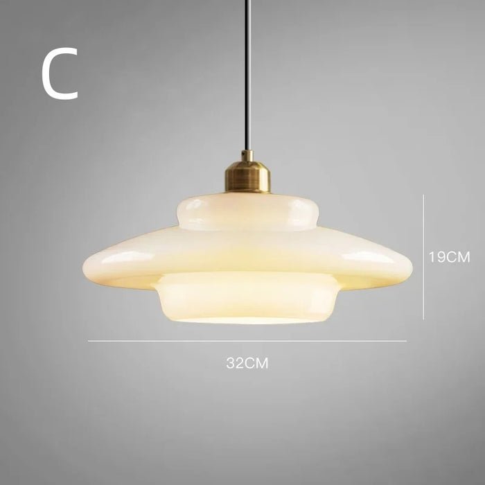 White Glass Pendant Light | Modern Mid-Century Elegance 9