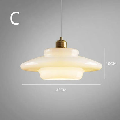 White Glass Pendant Light | Modern Mid-Century Elegance 9