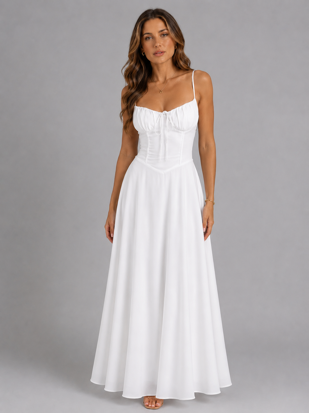 Women’s Strappy Maxi Dress – Elegant Flowing Summer Dress