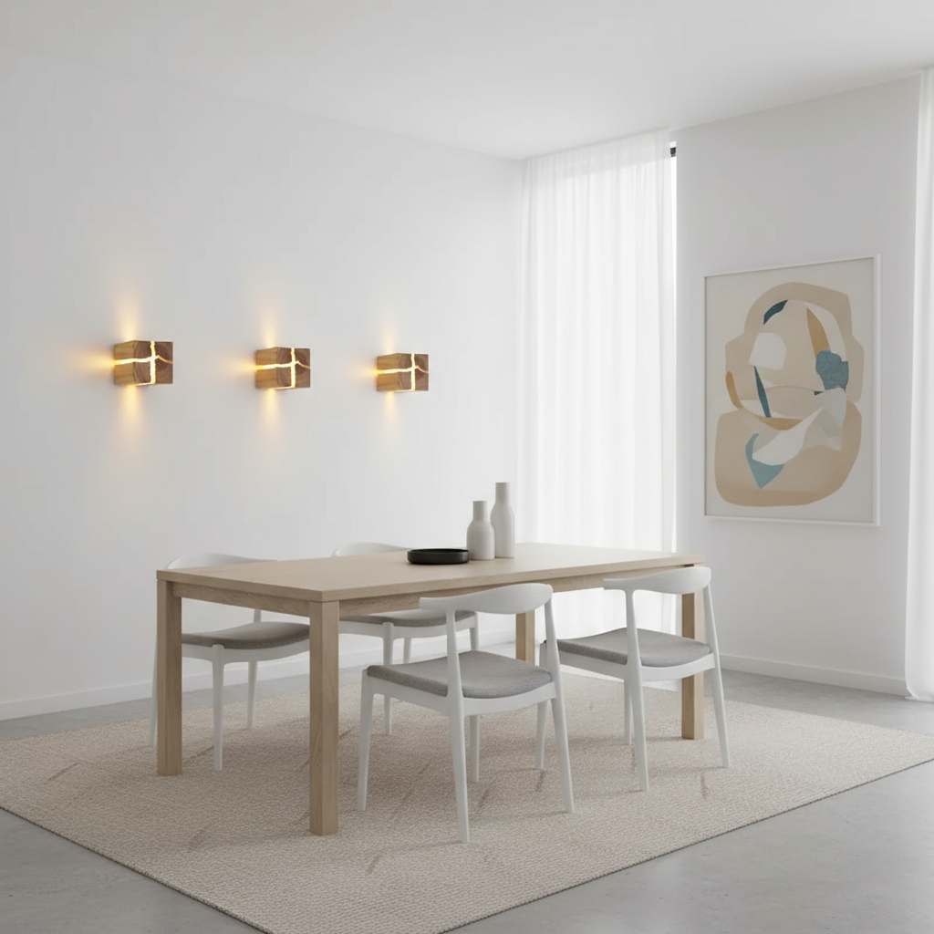 WoodAura Wall Light | Hand-Carved Solid Wood Resin Design 3