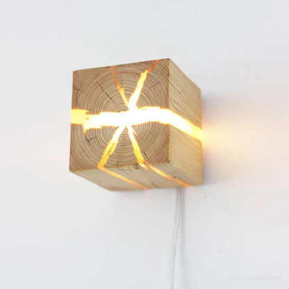 WoodAura Wall Light | Hand-Carved Solid Wood Resin Design 9
