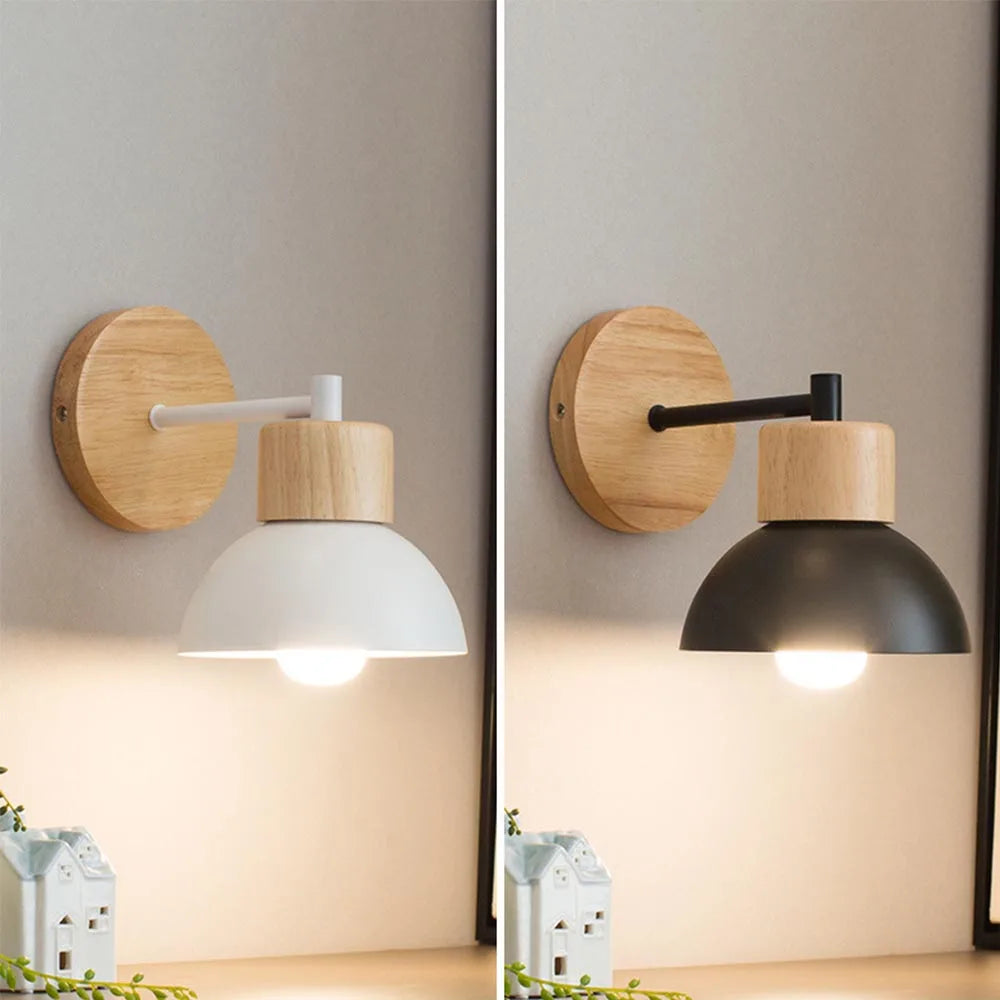 Wood & Metal Wall Lamp | Modern Nordic Bedside Light 4