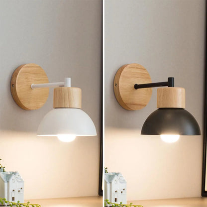 Wood & Metal Wall Lamp | Modern Nordic Bedside Light 4
