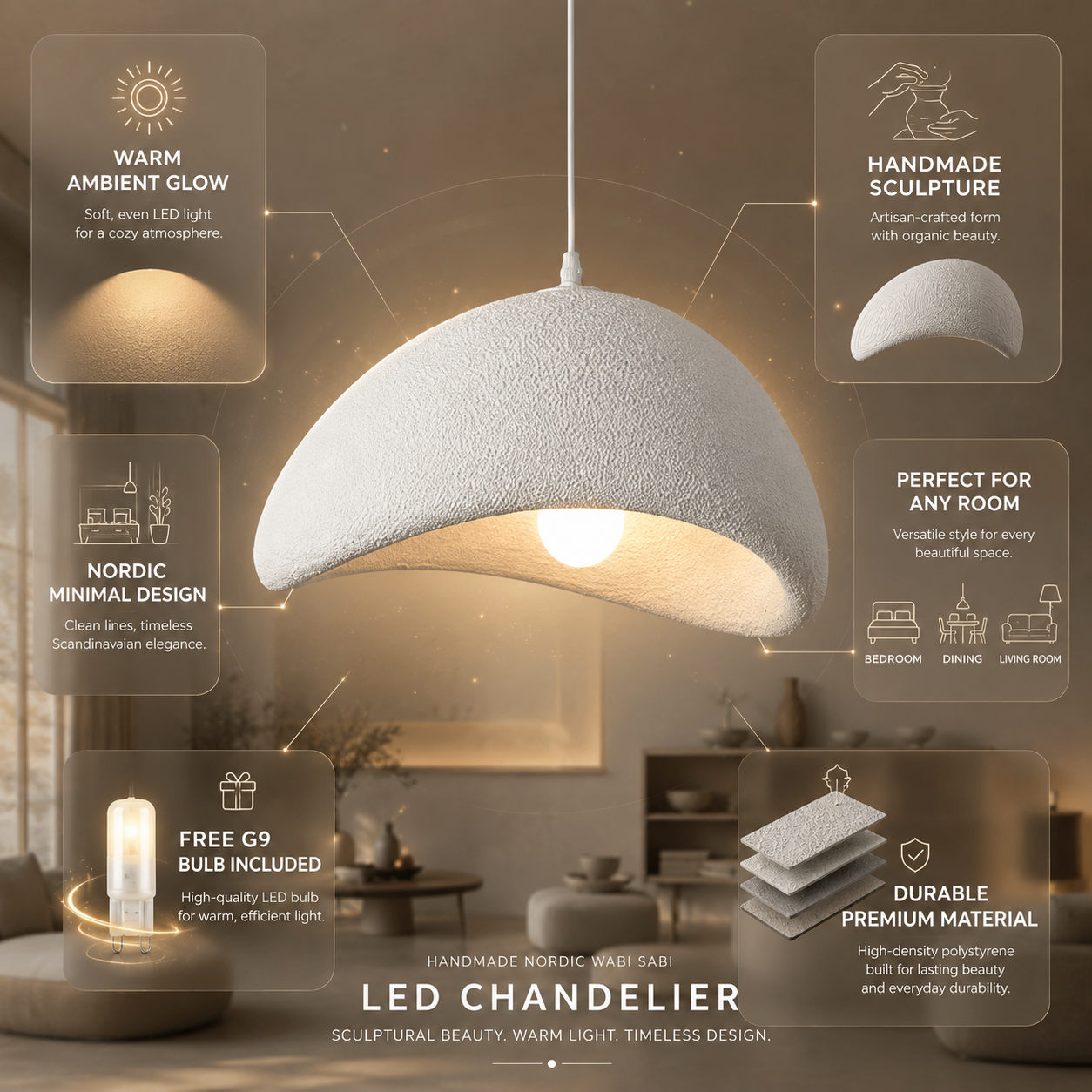 Zenith Glow | Modern LED Chandelier | Nordic Design & Handmade Quality 5