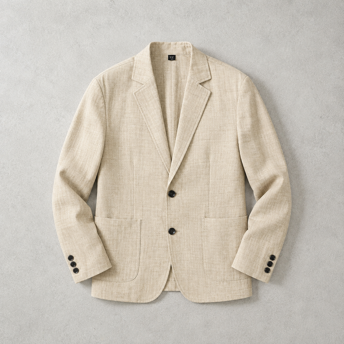 Men's Linen Blend Blazer - Textured Casual Jacket